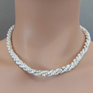 Natural Shell Bead Twisted Boho 18" Necklace